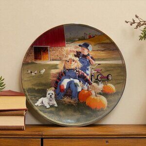 Danbury Mint "A Little Off The Top" Donald Zolan Plate Fall Farmhouse Dog Decor
